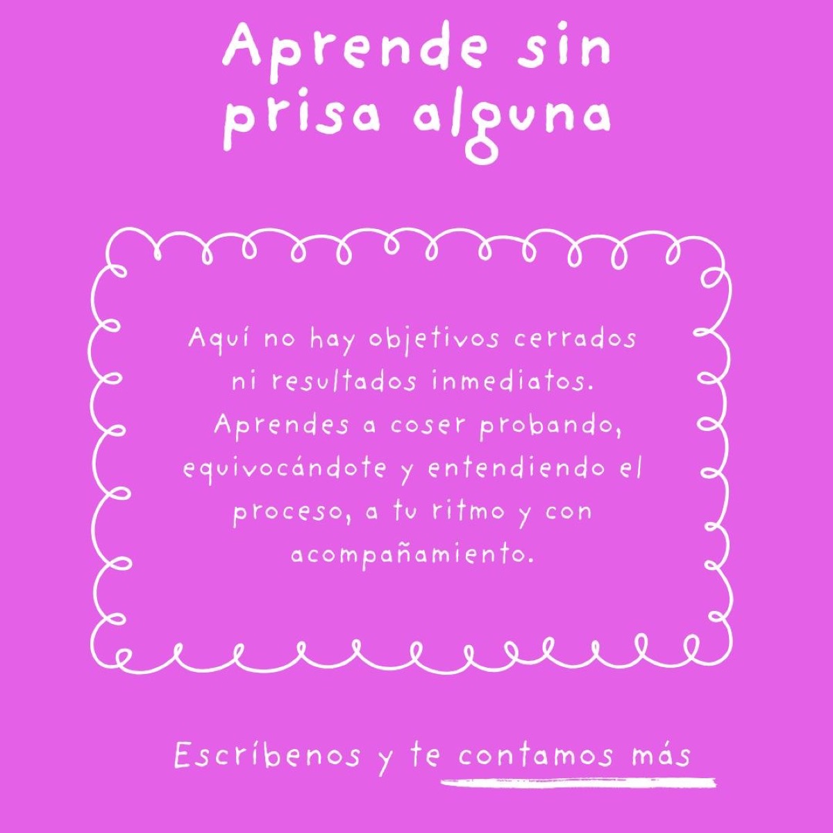 Aprender a coser no es una carrera: es un proceso que se construye poco a poco,…